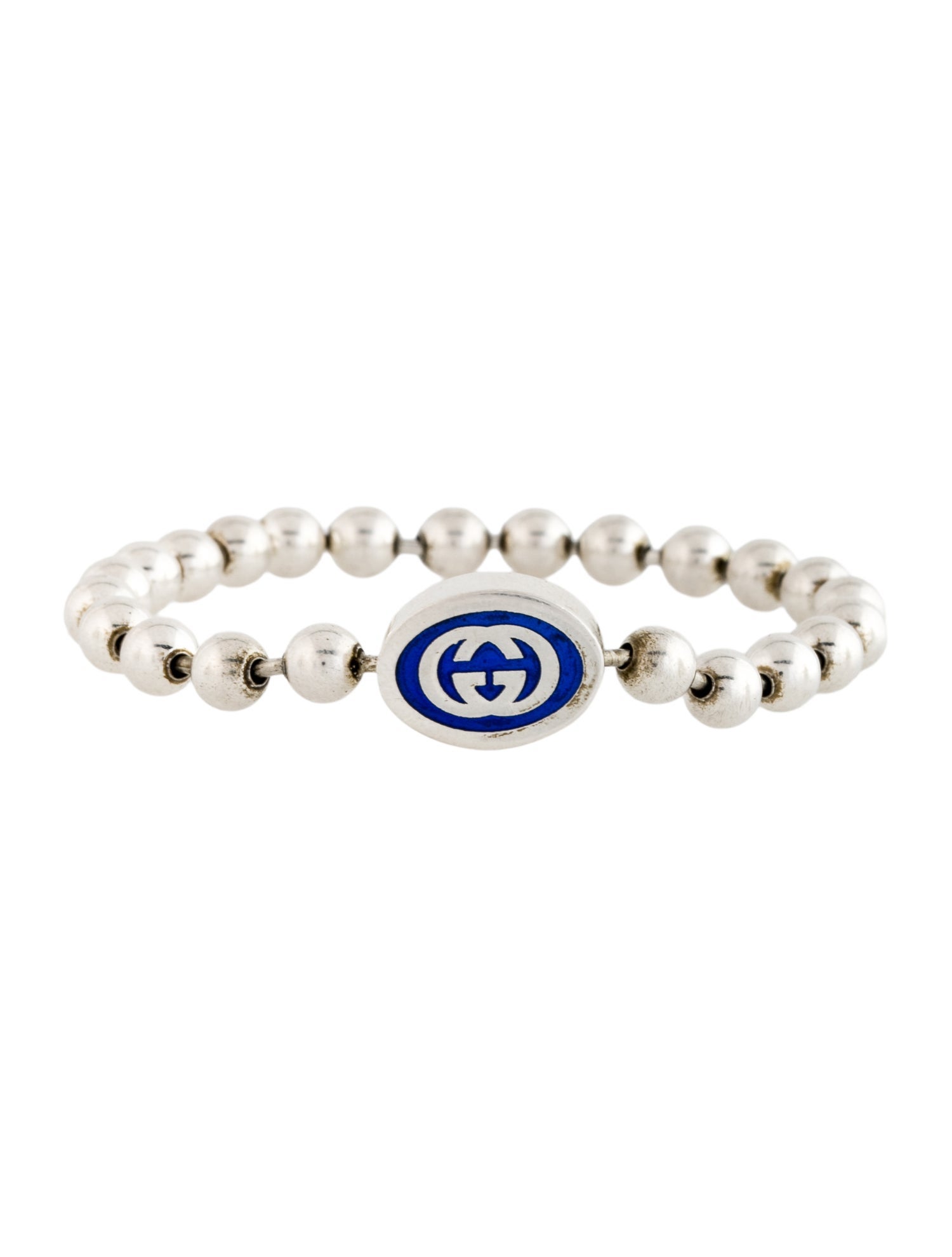Gucci Enamel Interlocking G Boule Chain Bracelet